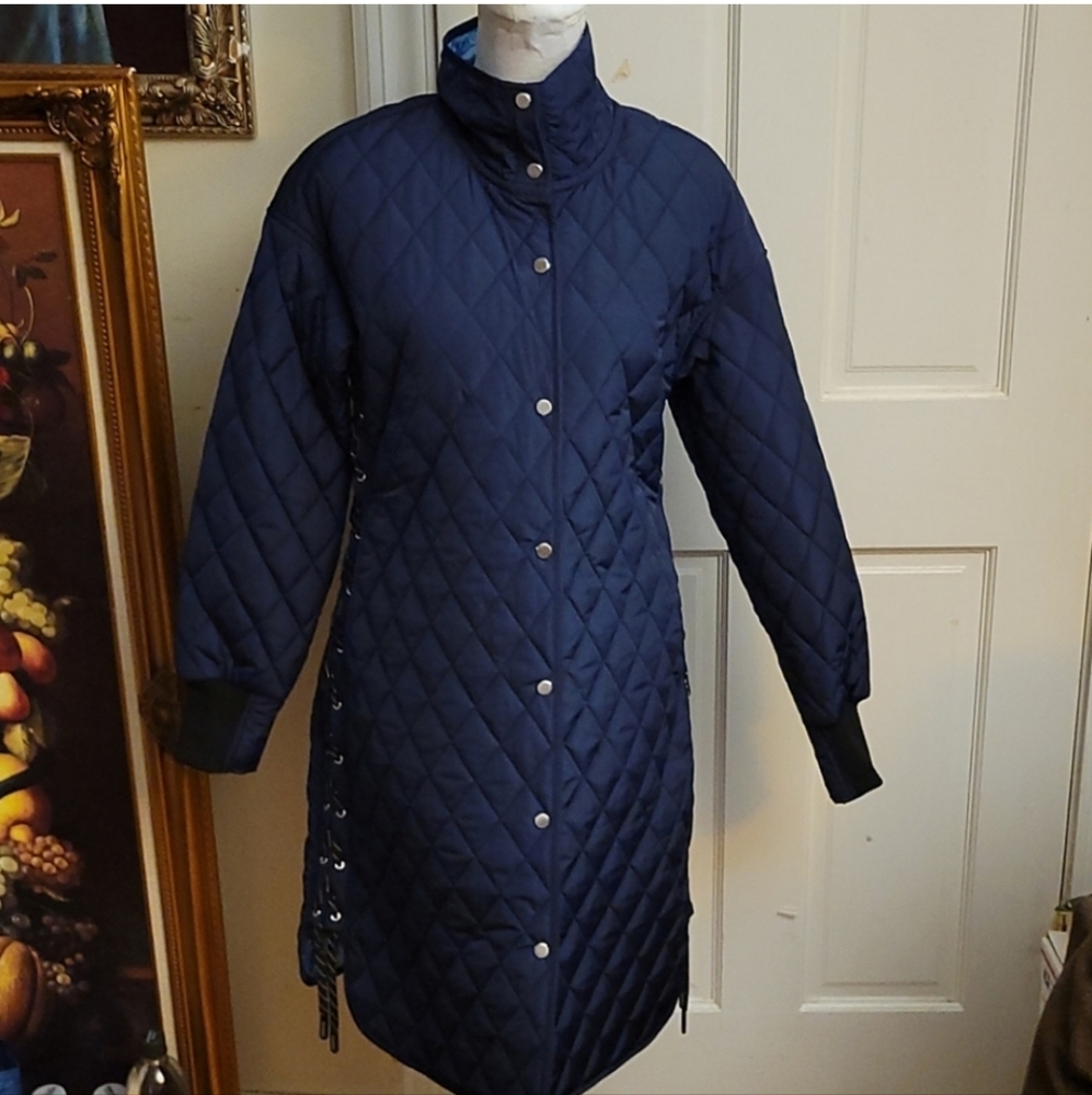 Guess EST 1981 Quilted Navy Blue Coat Size S/CH/P
